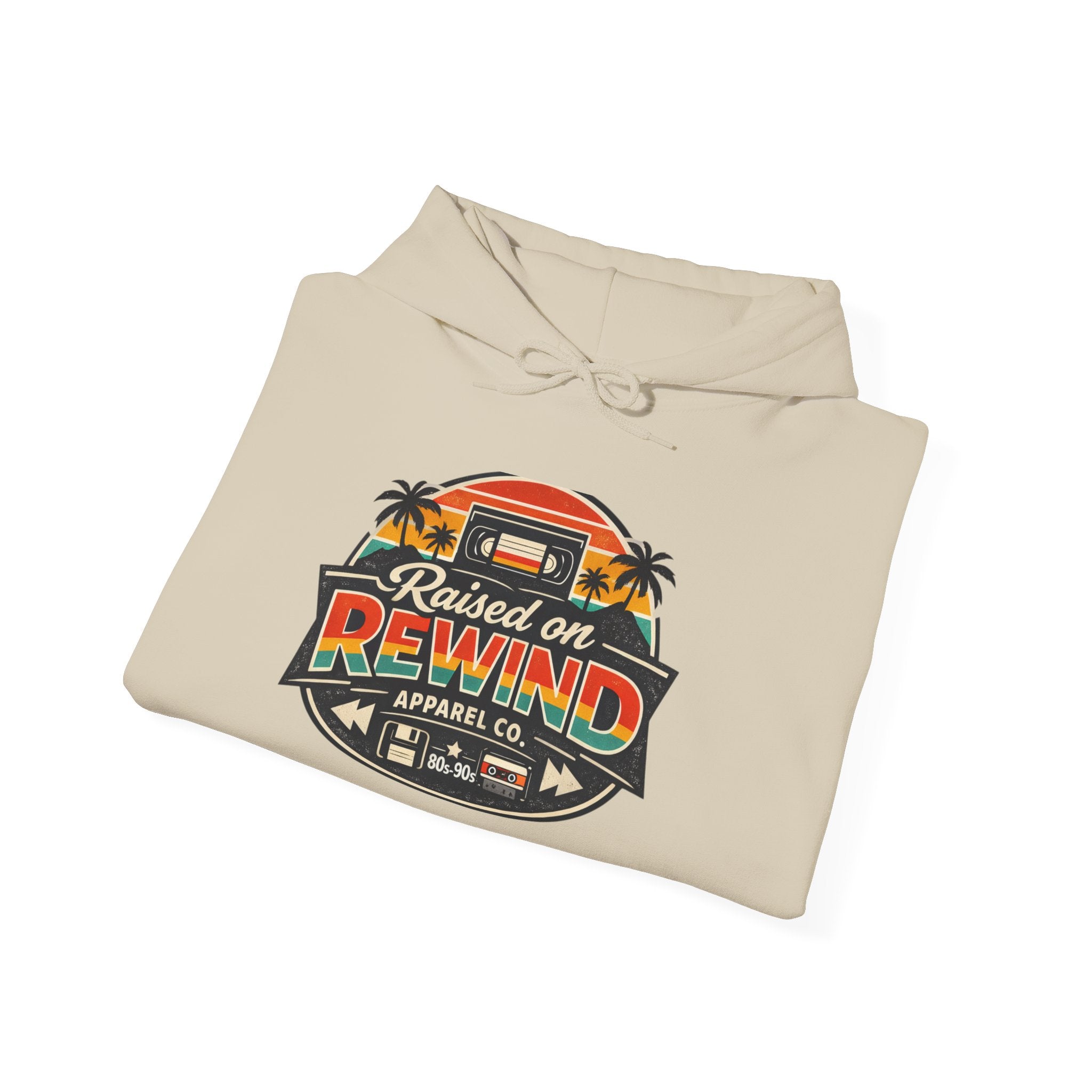 Raised on Rewind Retro Van Hoodie — Vintage 80s/90s Music Camper Graphic Sweatshirt