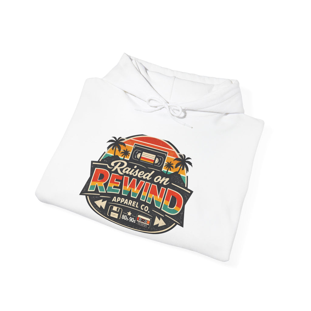 Raised on Rewind Retro Van Hoodie — Vintage 80s/90s Music Camper Graphic Sweatshirt