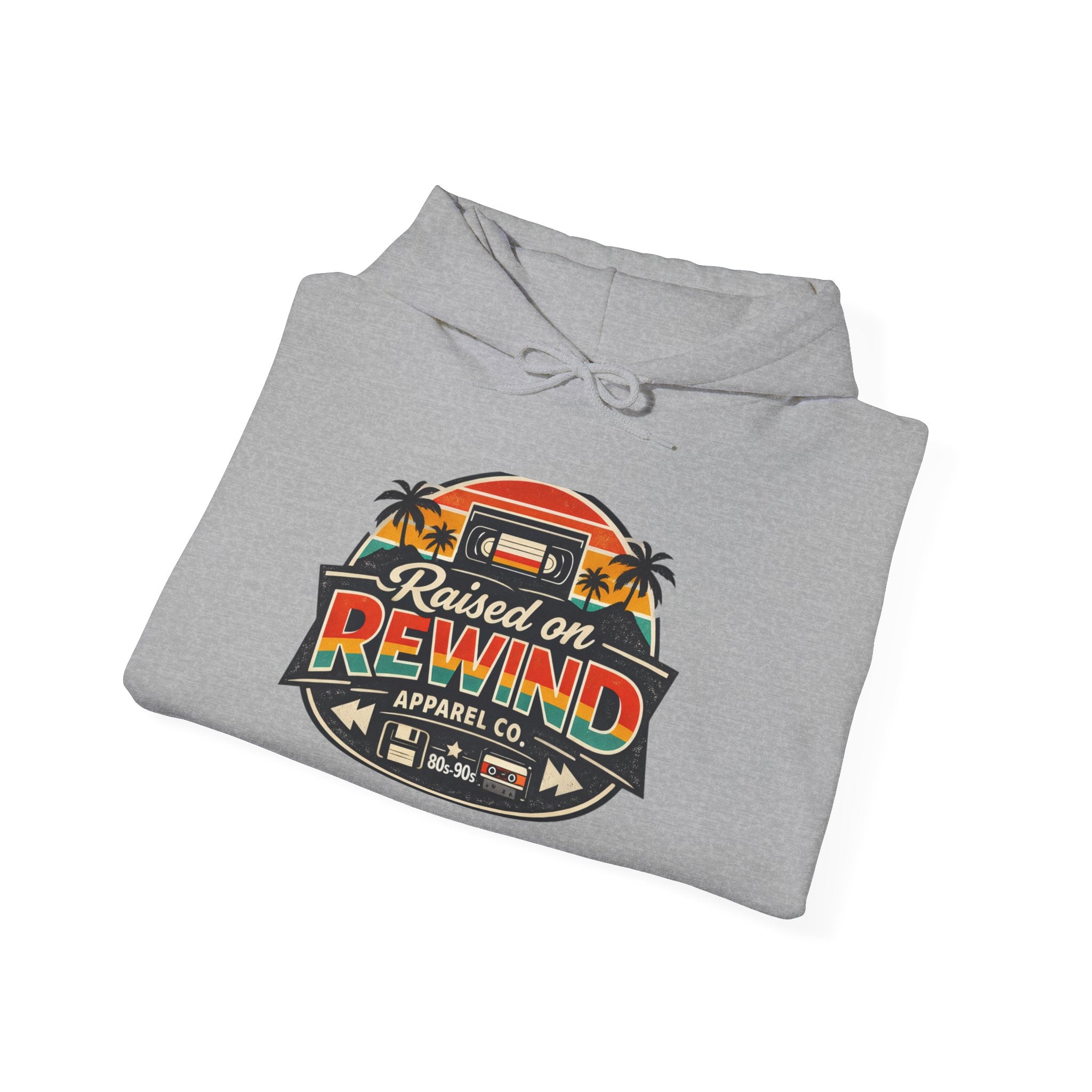 Raised on Rewind Retro Van Hoodie — Vintage 80s/90s Music Camper Graphic Sweatshirt