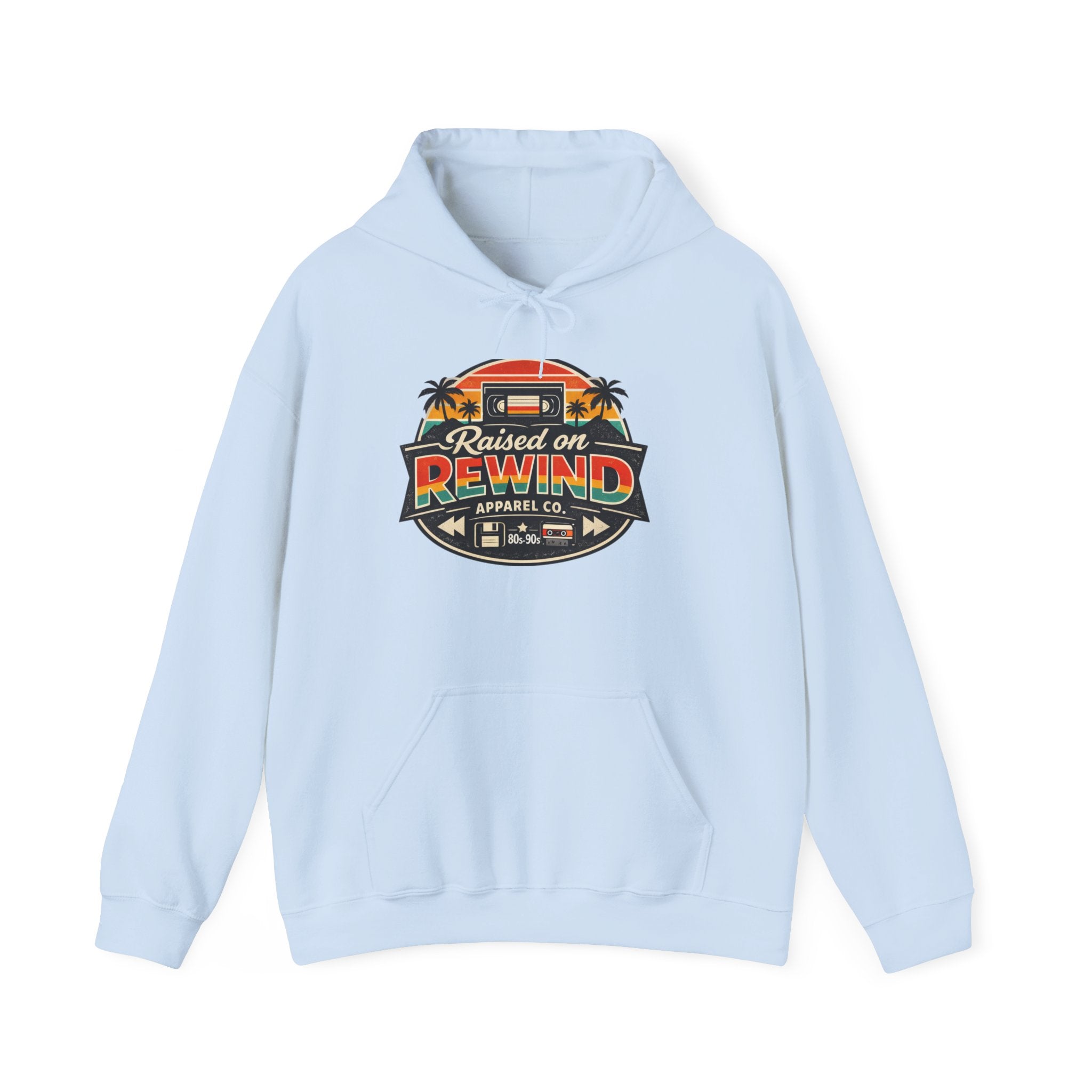 Raised on Rewind Retro Van Hoodie — Vintage 80s/90s Music Camper Graphic Sweatshirt