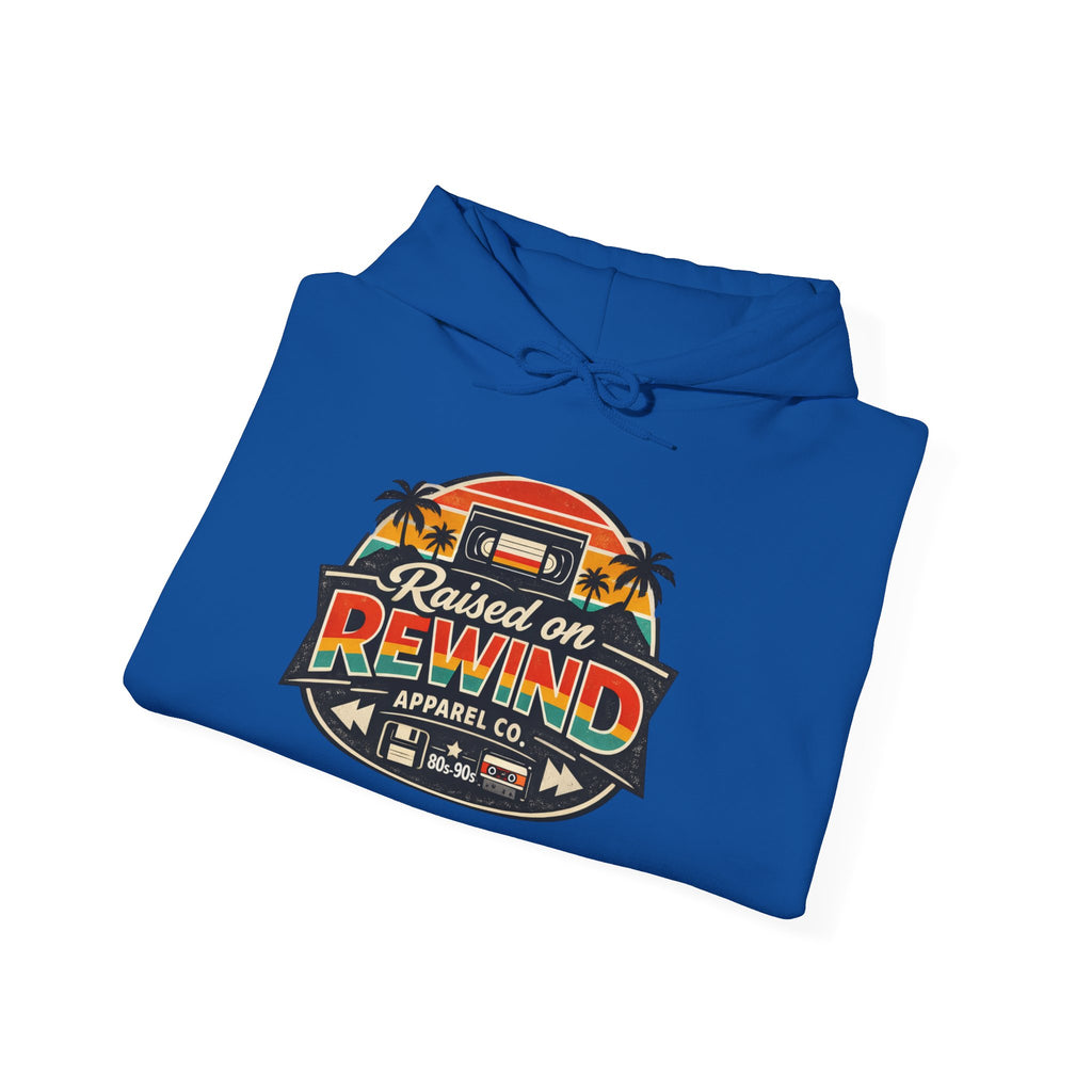 Raised on Rewind Retro Van Hoodie — Vintage 80s/90s Music Camper Graphic Sweatshirt