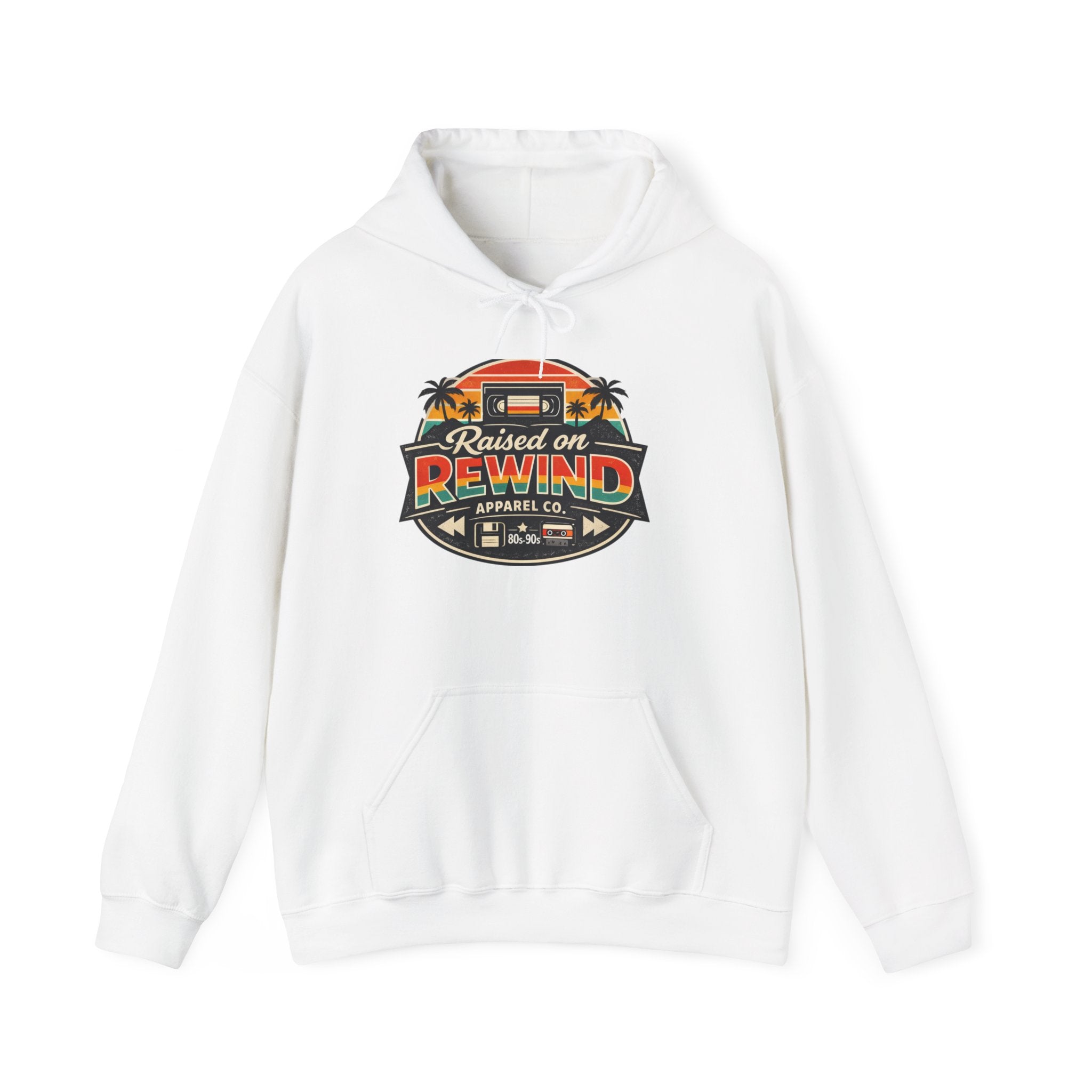 Raised on Rewind Retro Van Hoodie — Vintage 80s/90s Music Camper Graphic Sweatshirt
