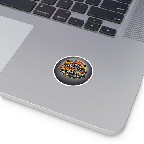 Raised on Rewind Round Sticker — Retro 80s–90s Cassette Vibes (Indoor/Outdoor)