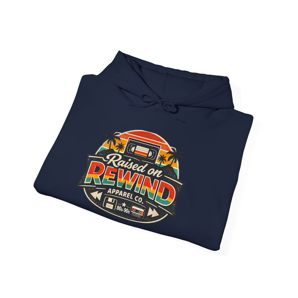 Raised on Rewind Retro Van Hoodie — Vintage 80s/90s Music Camper Graphic Sweatshirt