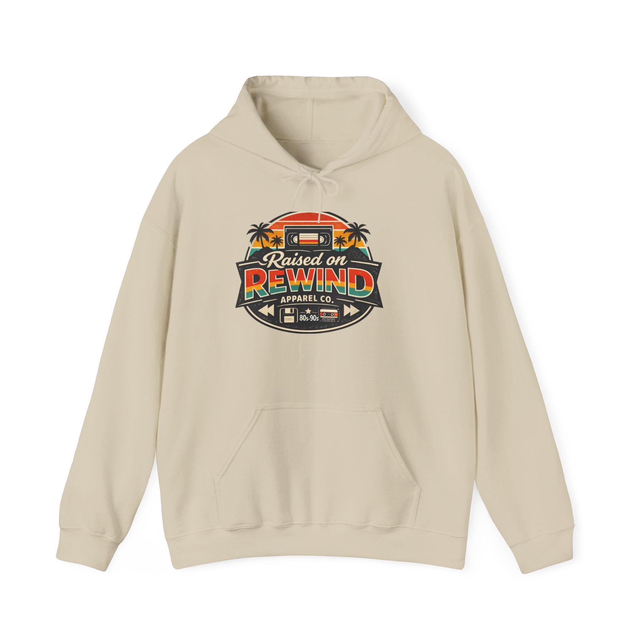 Raised on Rewind Retro Van Hoodie — Vintage 80s/90s Music Camper Graphic Sweatshirt
