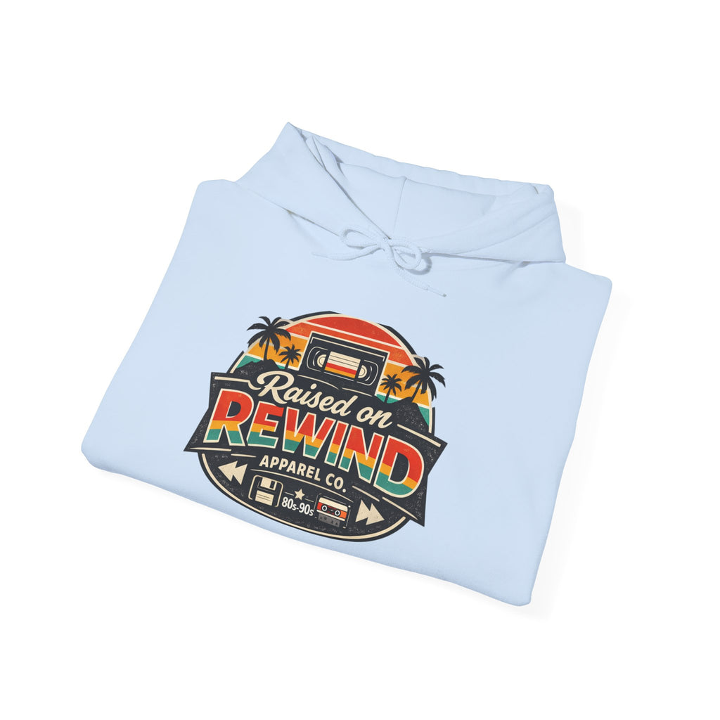 Raised on Rewind Retro Van Hoodie — Vintage 80s/90s Music Camper Graphic Sweatshirt