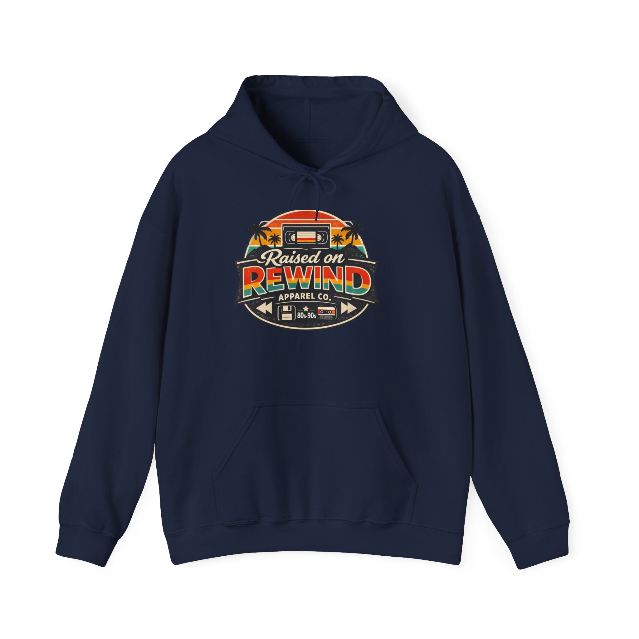 Raised on Rewind Retro Van Hoodie — Vintage 80s/90s Music Camper Graphic Sweatshirt