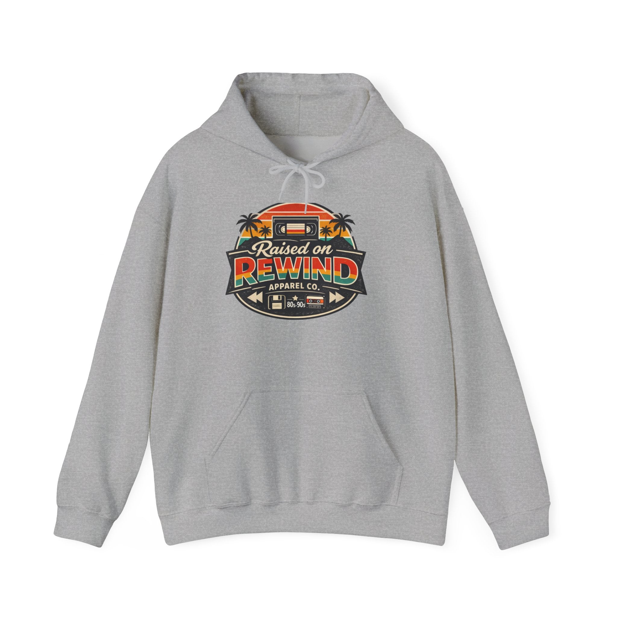 Raised on Rewind Retro Van Hoodie — Vintage 80s/90s Music Camper Graphic Sweatshirt